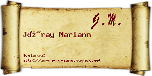 Járay Mariann névjegykártya