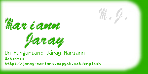 mariann jaray business card